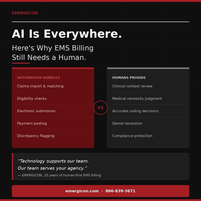 AI is everywhere. Here is why EMS Billing still needs a human.